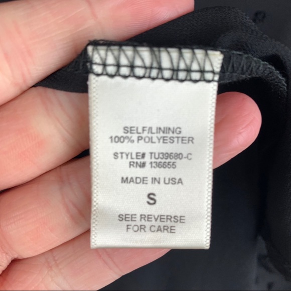 West Kei Black Swiss Dot Bracelet Sleeve Blouse - Picture 8 of 8